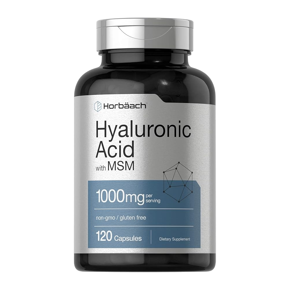 Horbaach Hyaluronic Acid with MSM 1000mg – 120 Capsules | Joint &amp; Skin Support