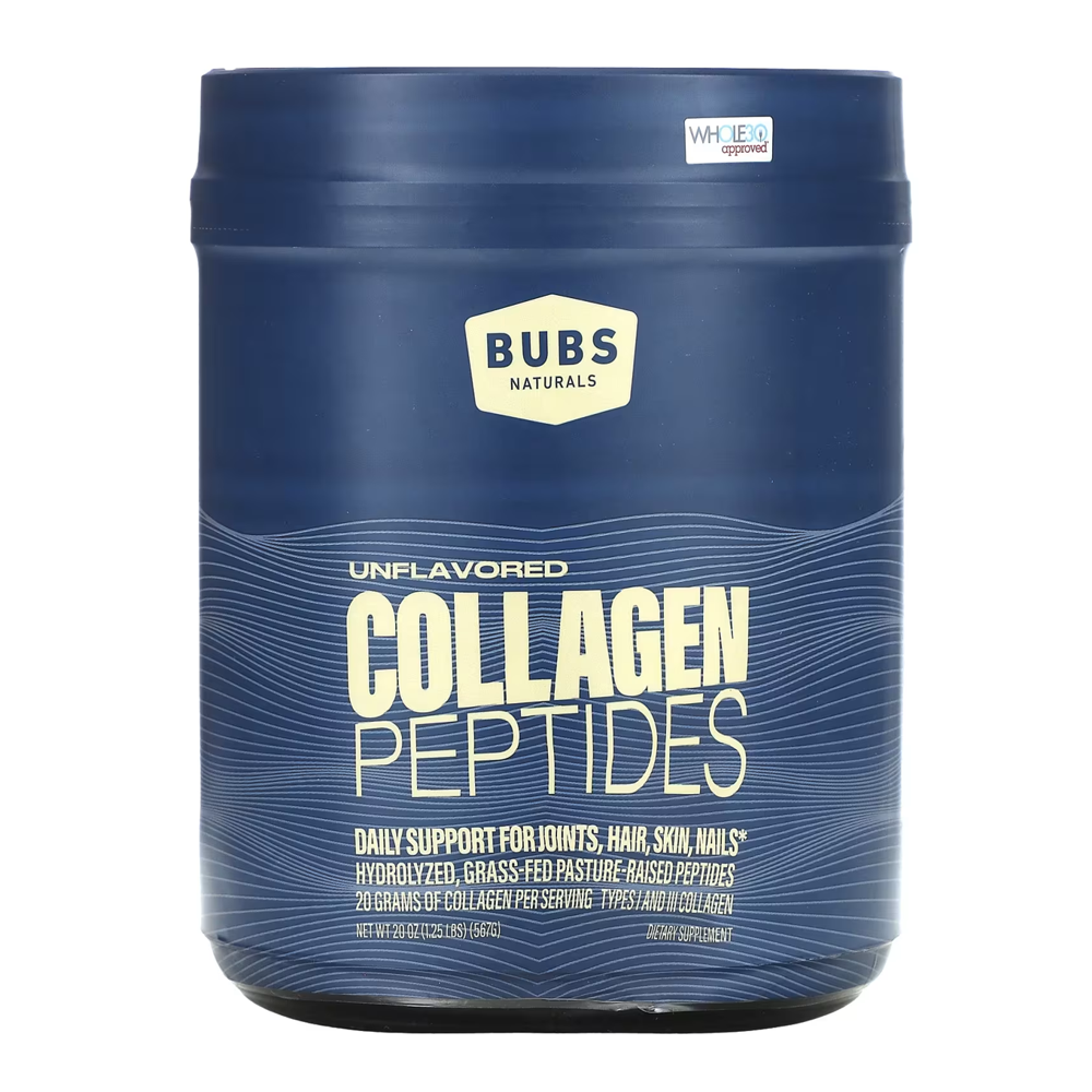 BUBS Naturals Collagen Peptides - Unflavored, Grass-Fed, Hydrolyzed Protein for Joints, Skin &amp; Hair - 20g Per Serving (667g)