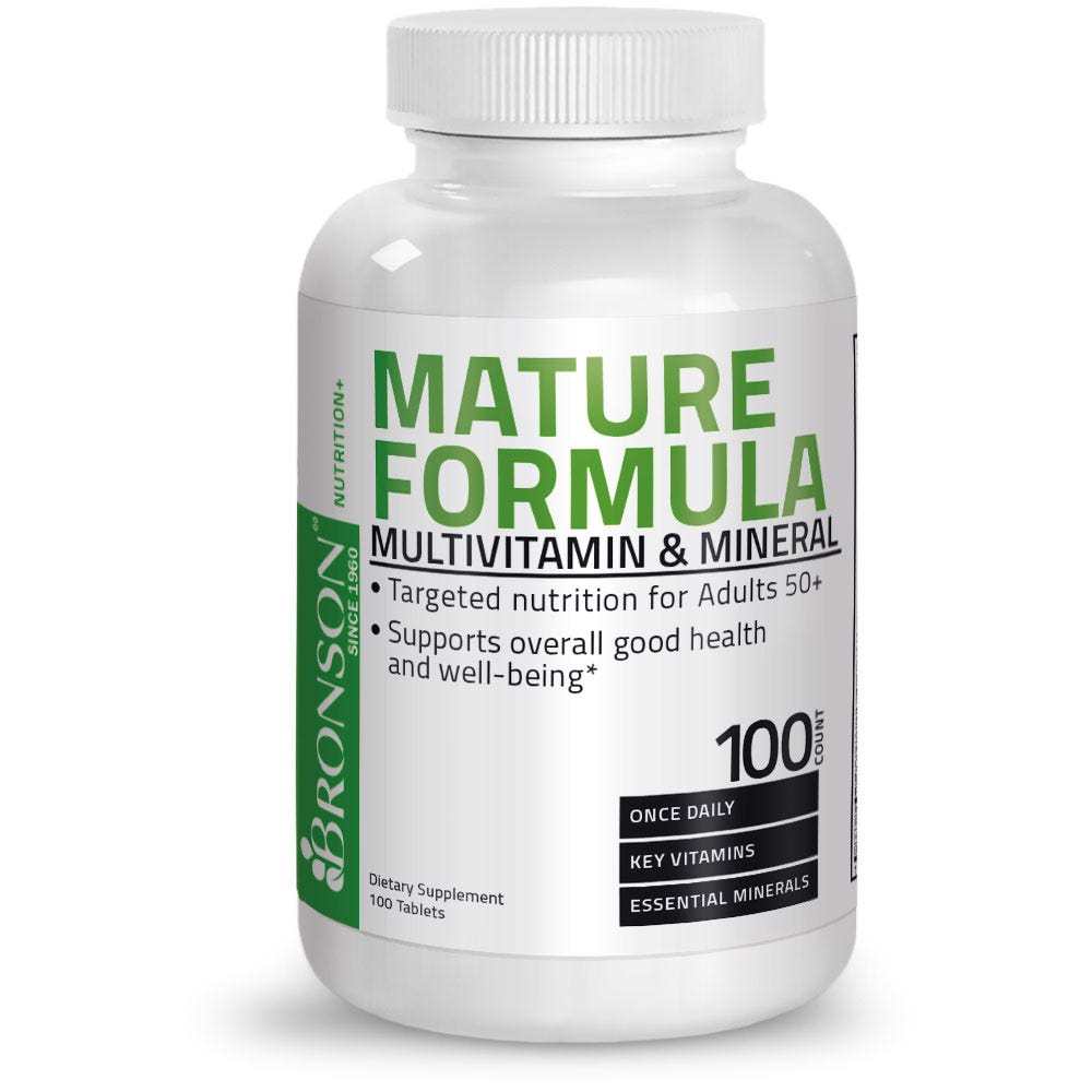 Bronson Vitamins Mature Formula Once Daily Multivitamin &amp; Mineral for Adults Over 50 100 Tabs