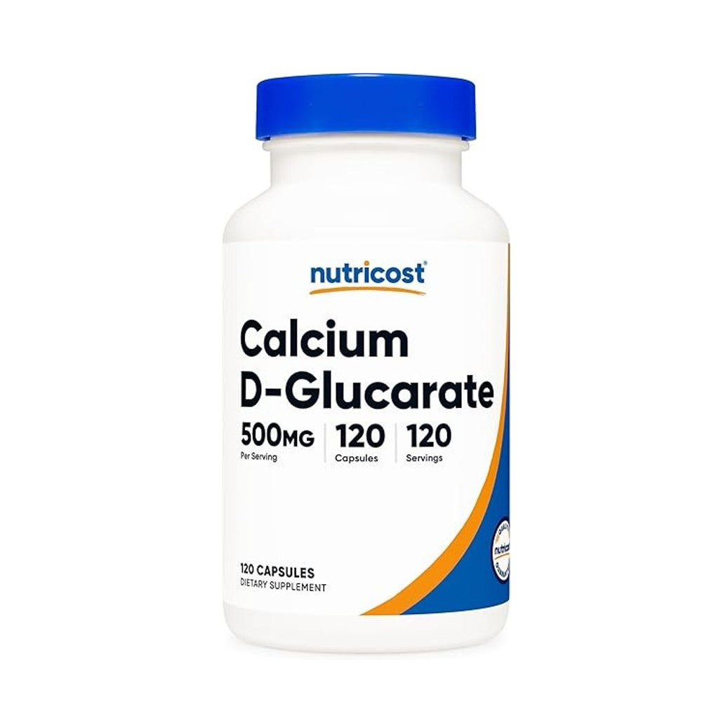 Nutricost Calcium D-Glucarate 500mg – Supports Detoxification &amp; Estrogen Metabolism Dietary Supplement | 120 Capsules | 120 Servings