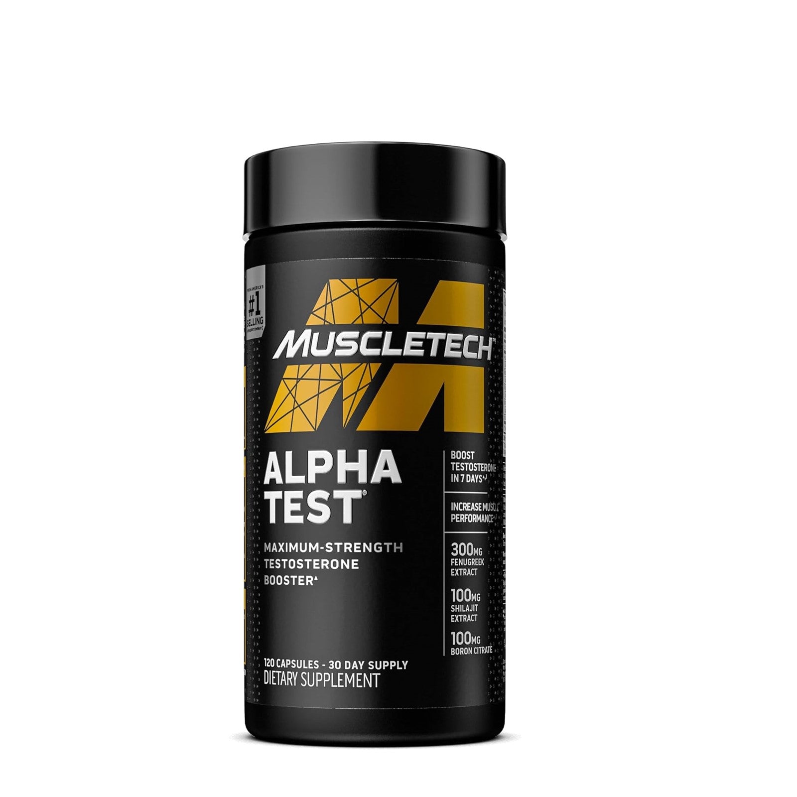 Alphatest Muscletech Test Booster 300mg: Peak Performance &amp; Strength with Shilajit &amp; Fenugreek