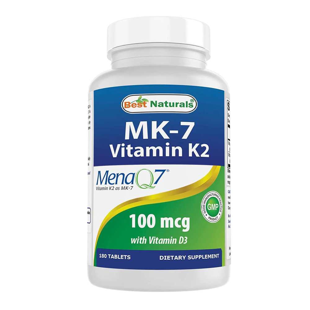 Best Naturals Vitamin K2 (MK7) with D3 (5000 IU Vitamin D3 &amp; 100 mcg Vitamin K2 MK7), 180 Tablets