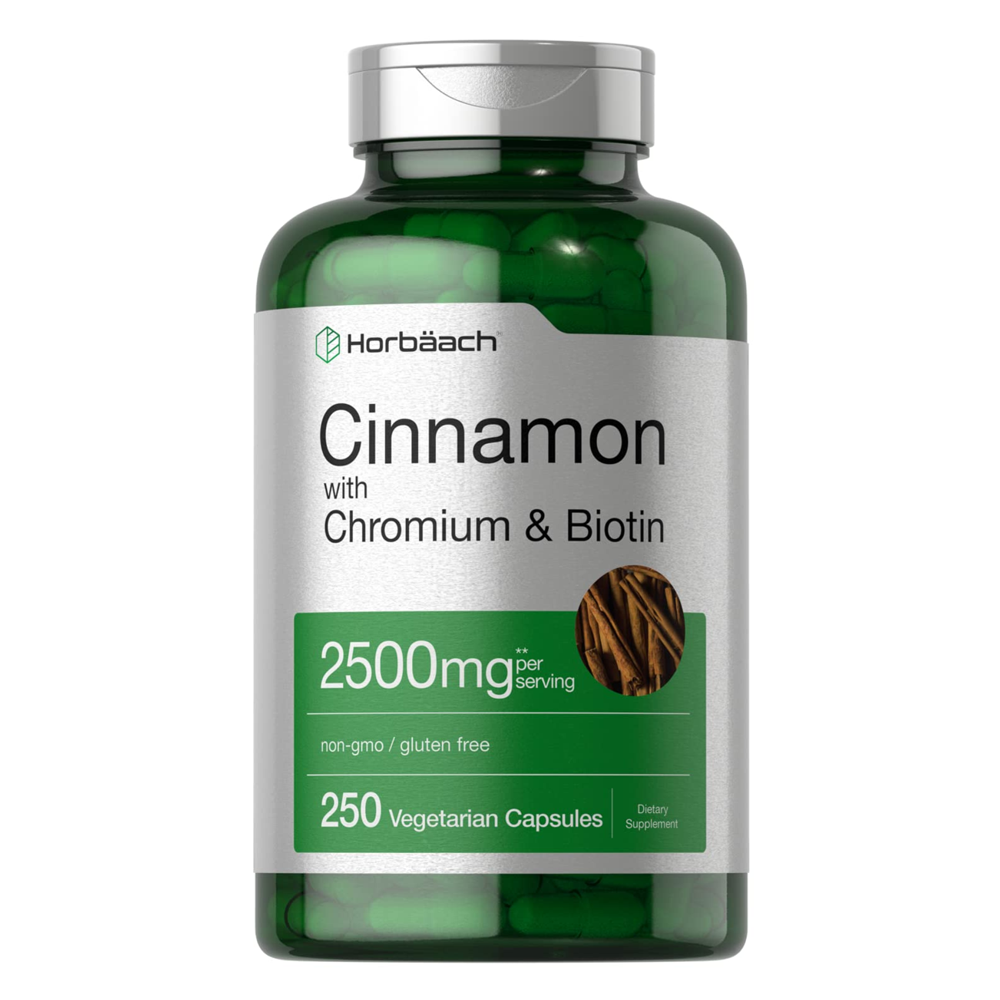 Cinnamon Capsules 2500MG With Chromium &amp; Biotin By Horbaach