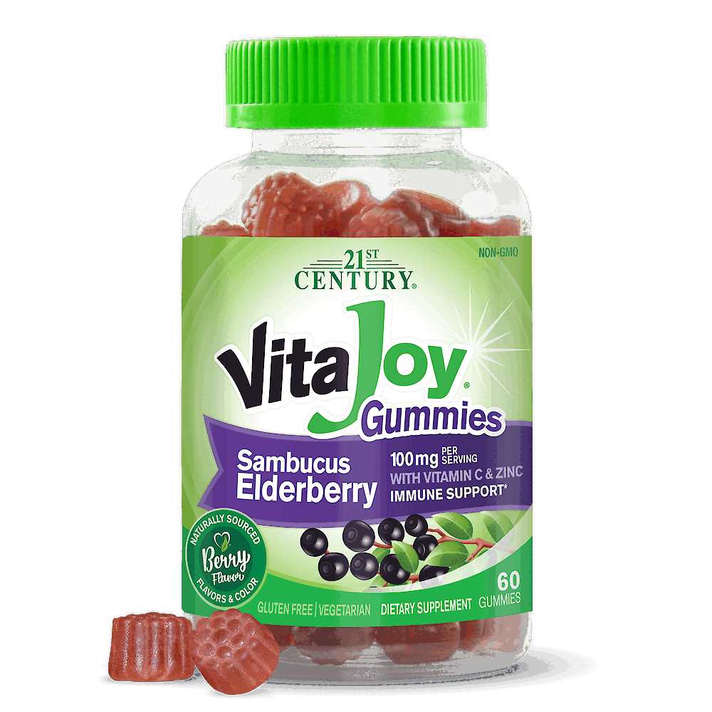 21st Century Vita Joy® Sambucus Elderberry 100 Mg with Vitamin C &amp; Zinc 60 Gummies