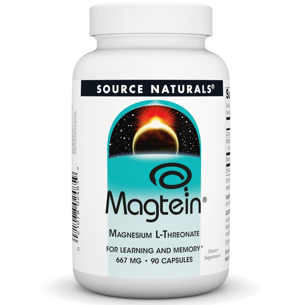 Source Naturals Magtein® Magnesium L-Threonate 667mg – Learning &amp; Memory Support | 90 Capsules