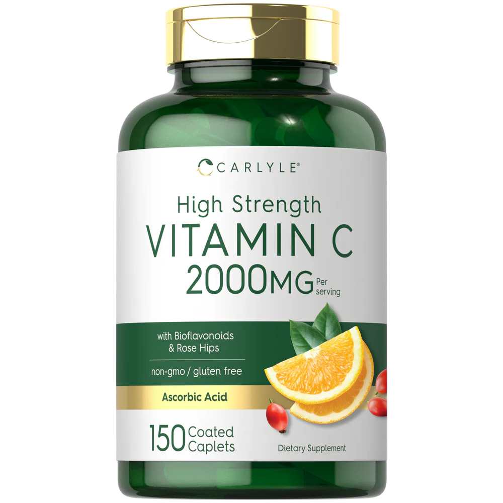 Carlyle Nutritionals Vitamin C 2000mg per serving with Rose Hips &amp; Bioflavonoids | 150 Caplets