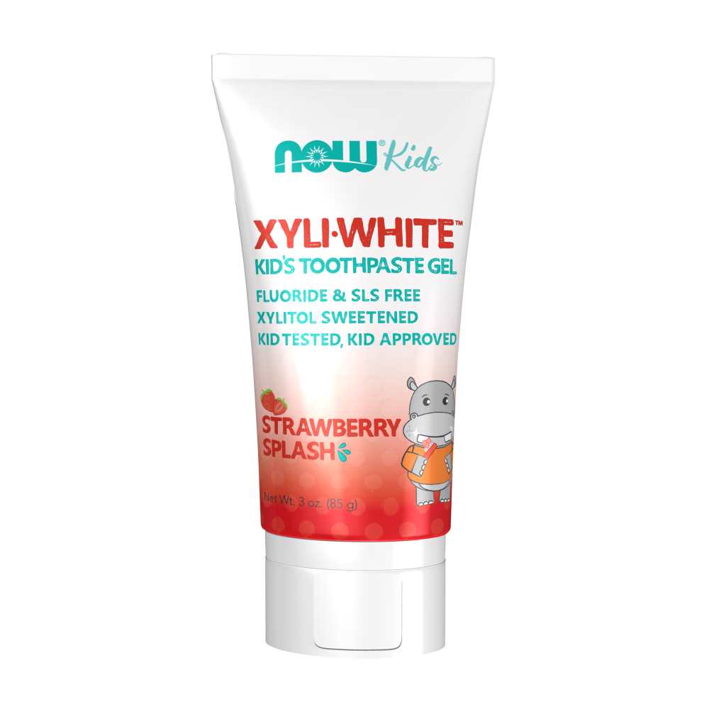 Now Foods Xyli-White Kid's Toothpaste Gel – Fluoride &amp; Sls Free Formula – Strawberry Splash – 85 G