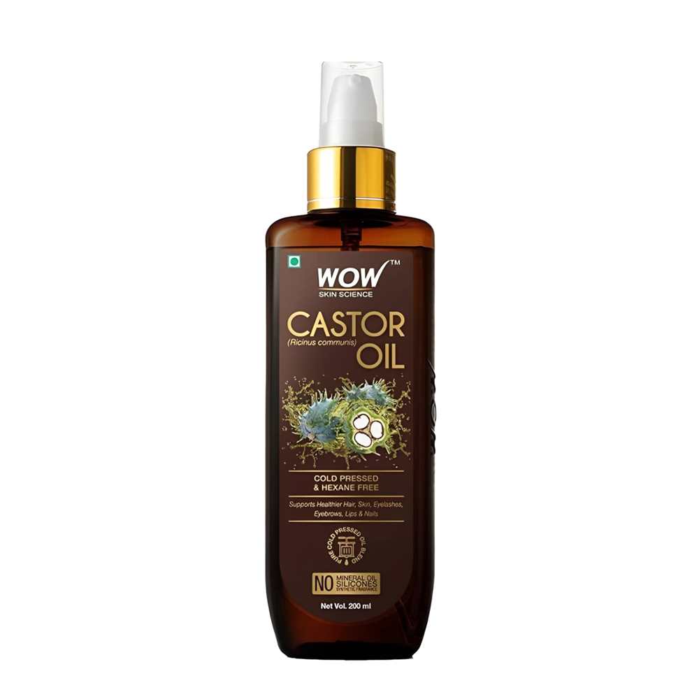 Wow Skin Science Castor Oil – Cold Pressed, 100% Pure for Hair, Skin, Nails, Eyebrows &amp; Eyelashes (for Women &amp; Men)