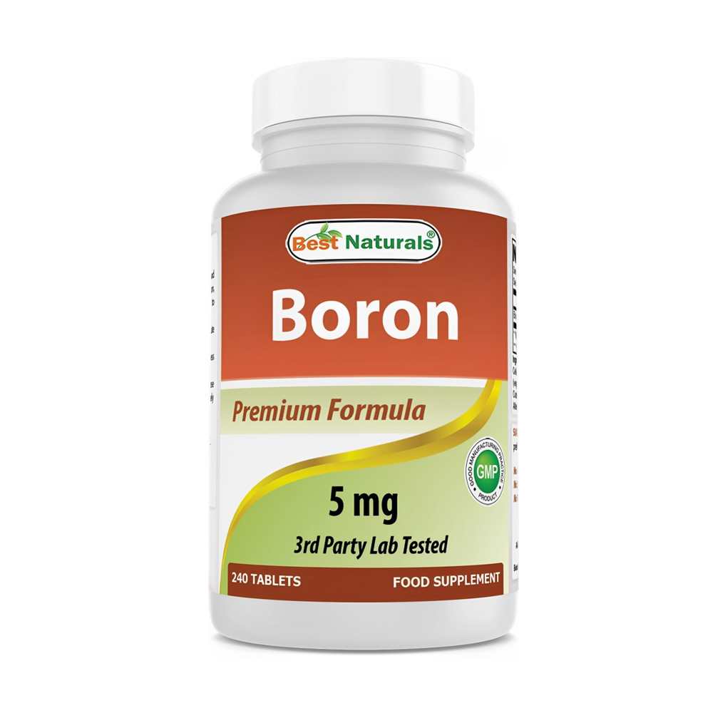 Best Naturals Boron 5mg – Premium Formula, 240 Tablets, Gmp Certified &amp; Third-Party Lab Tested
