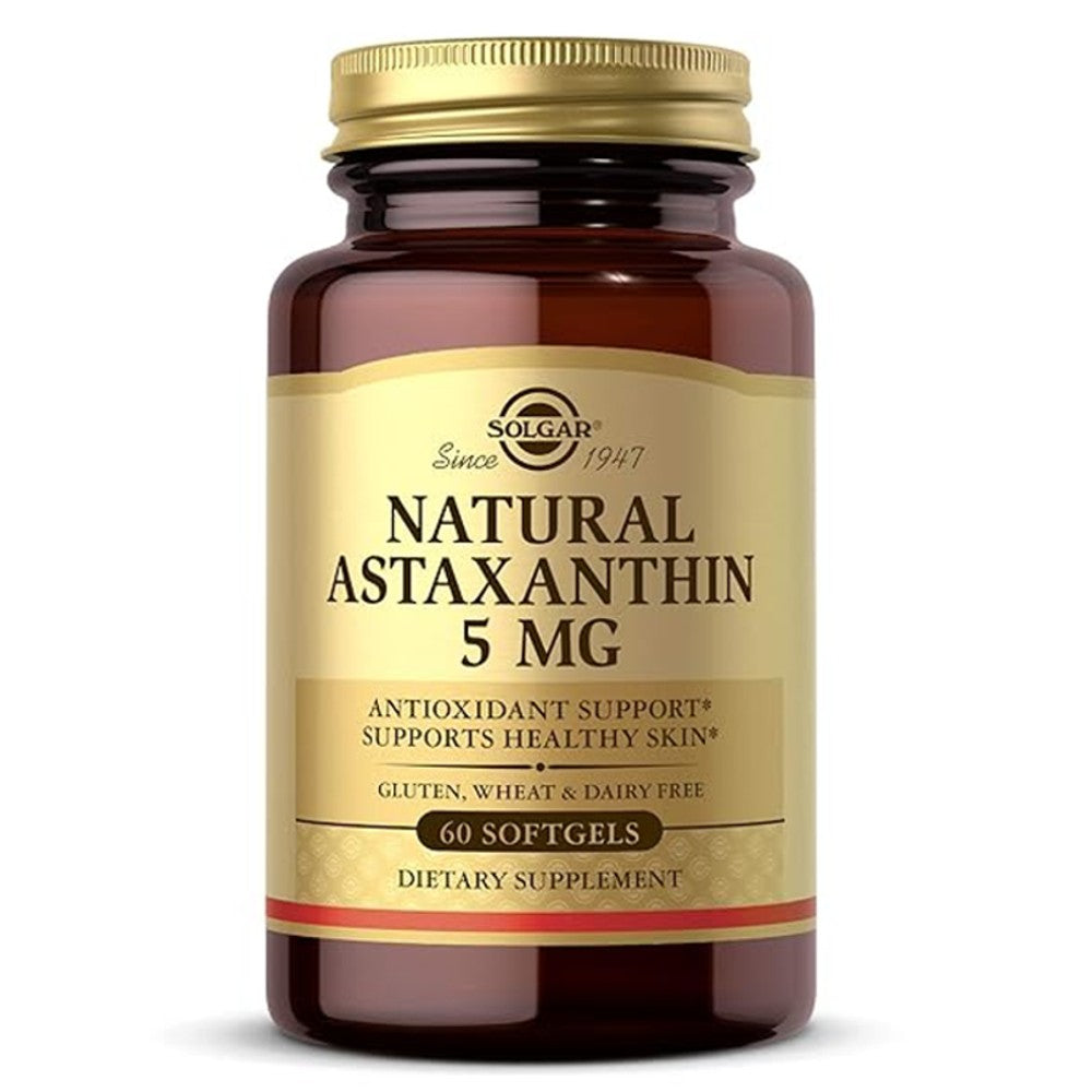 Solgar Natural Astaxanthin 5mg – Antioxidant &amp; Skin Support, Gluten-Free