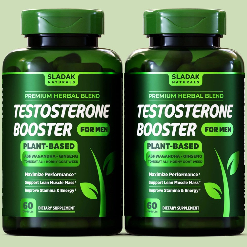 SLADAK NATURALS Testosterone Booster for Men – Supports Energy, Stamina &amp; Lean Muscle