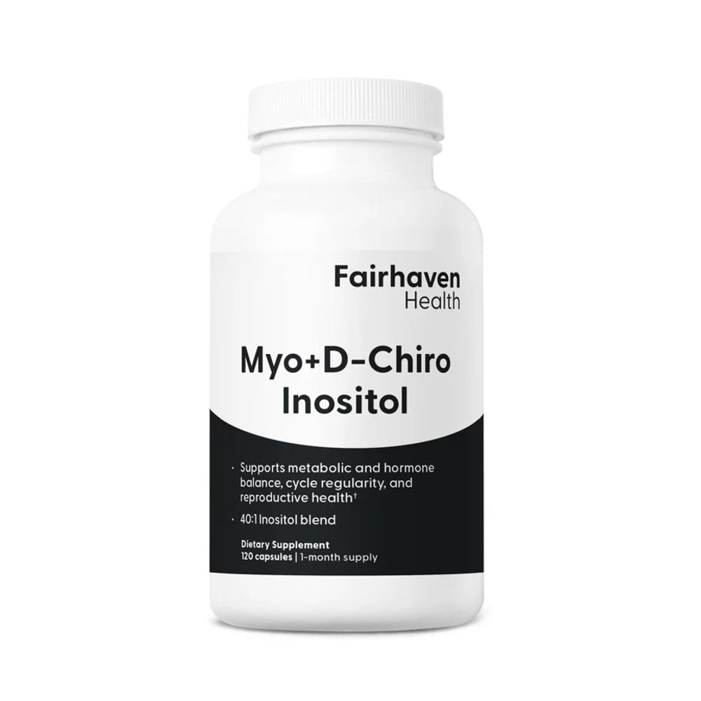 Fairhaven Health Myo + D-Chiro Inositol – 40:1 Blend Supports Metabolic Health, Hormone Balance, Cycle Regularity &amp; Reproductive Wellness | 120 Capsules – 2-Month Supply