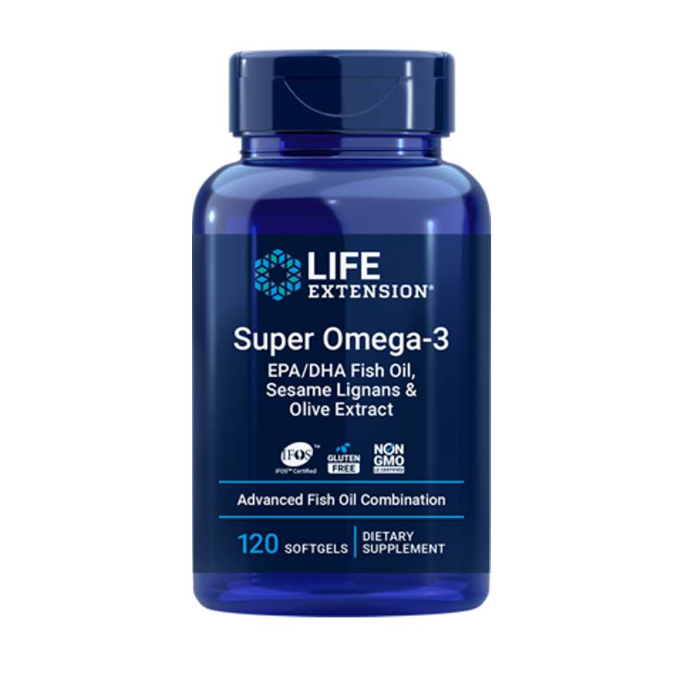 Life Extension Super Omega-3 Epa/dha Fish Oil, Sesame Lignans &amp; Olive Extract 120 Softgels