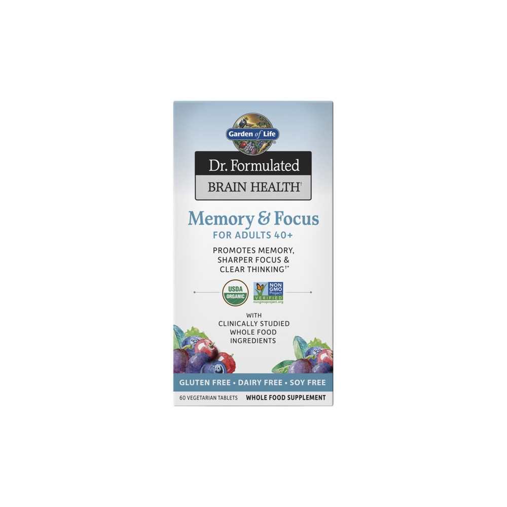 Garden of Life Dr. Formulated Memory &amp; Focus for Adults 40+ 60 Tablets