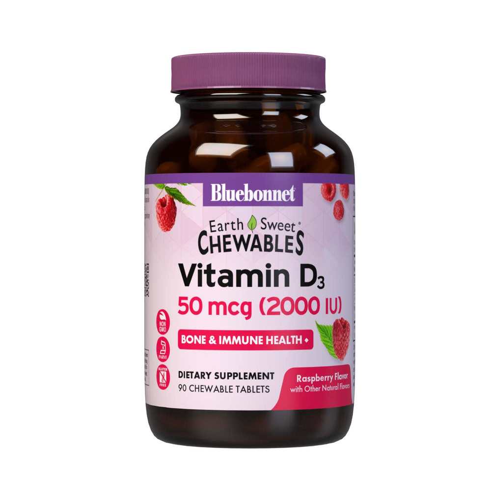 Bluebonnet Nutrition EARTHSWEET CHEWABLES VITAMIN D3 50 mcg (2000 IU) 90 tabs
