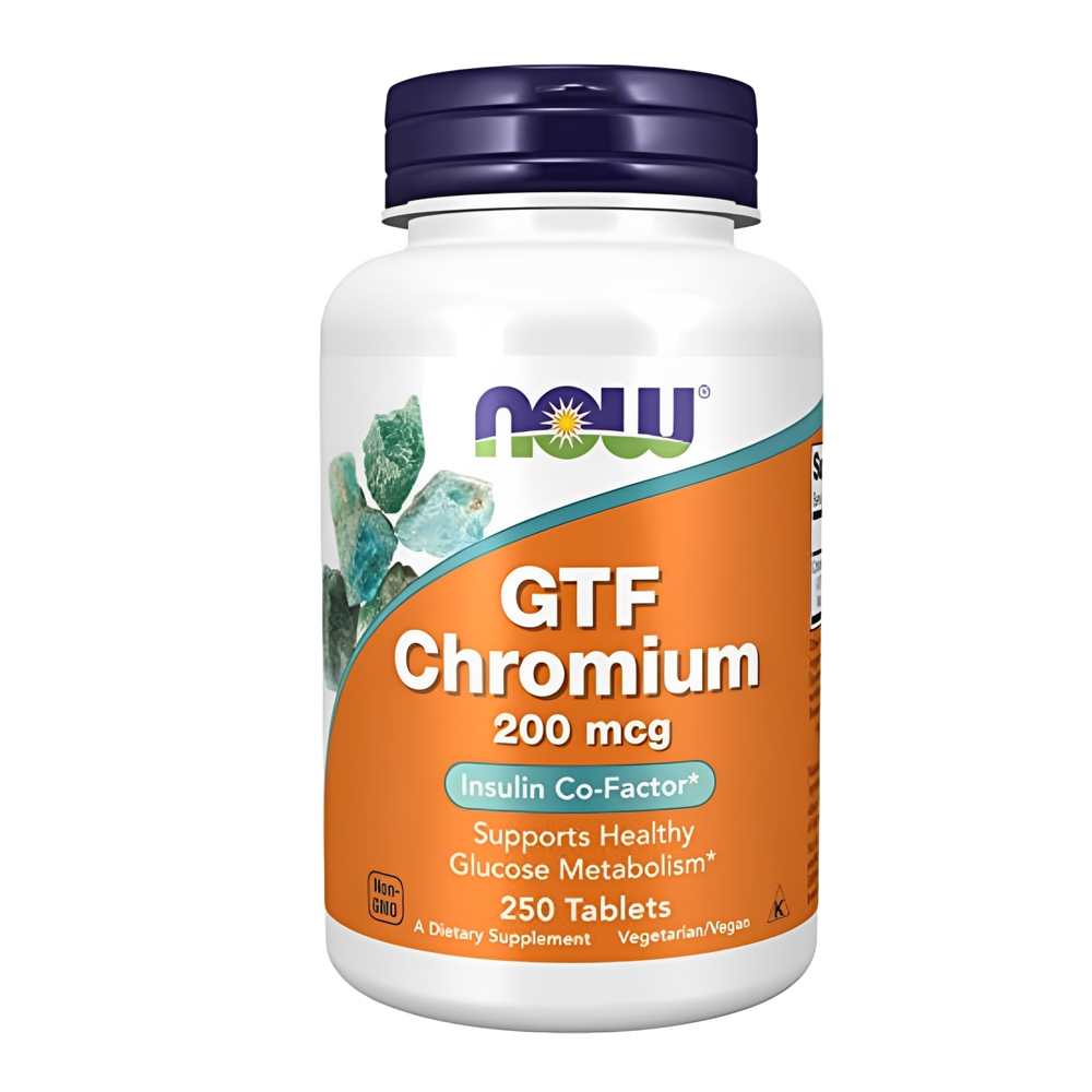 Now Foods Gtf Chromium 200mcg – Insulin Co-Factor &amp; Glucose Metabolism Support (250 Vegan Tablets)