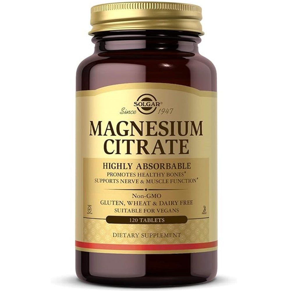 Solgar Magnesium Citrate 120 Tablets – Bone, Nerve &amp; Muscle Support