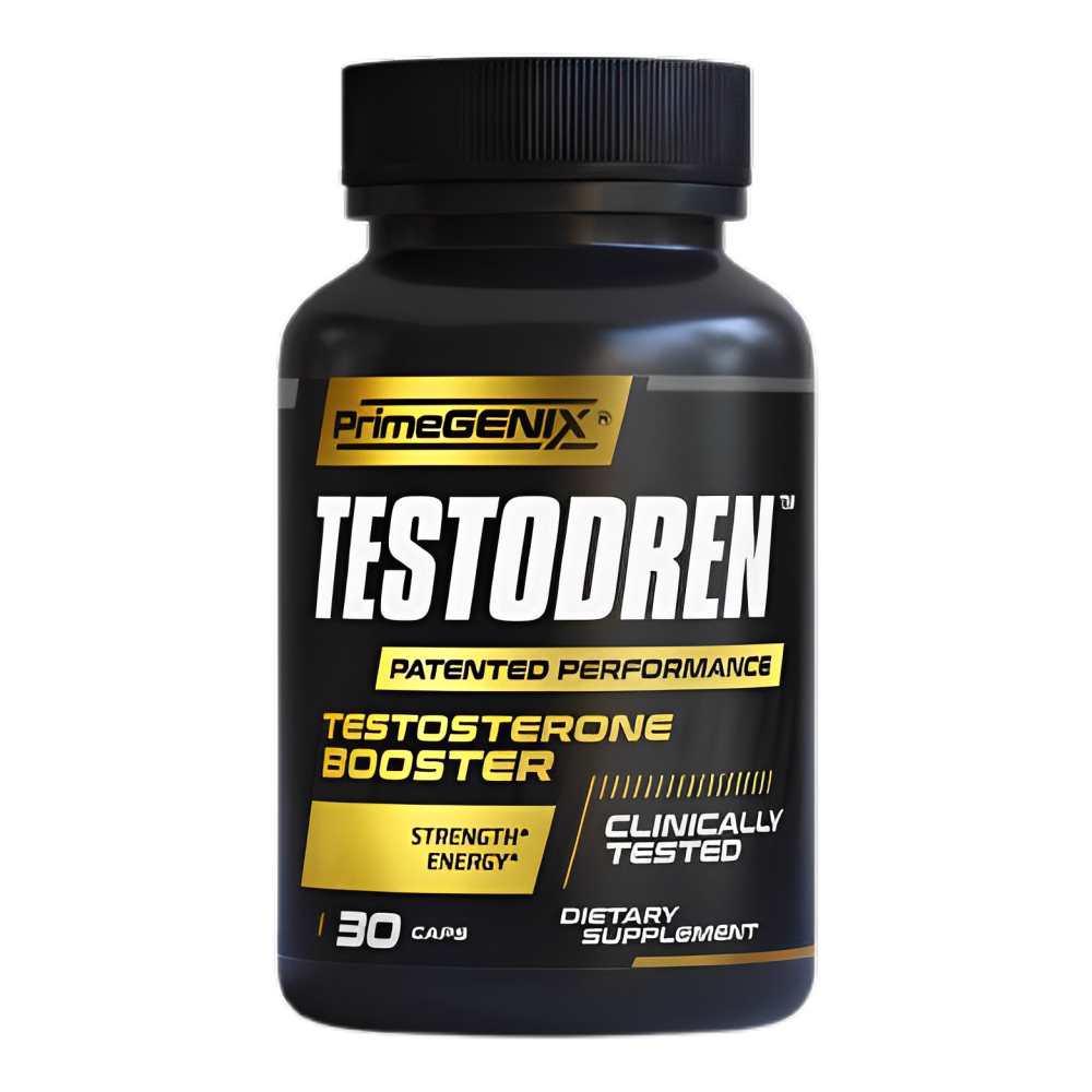 Prime Genix Testodren Patented Performance Testosterone Booster – Strength &amp; Energy – Clinically Tested – 30 Caps