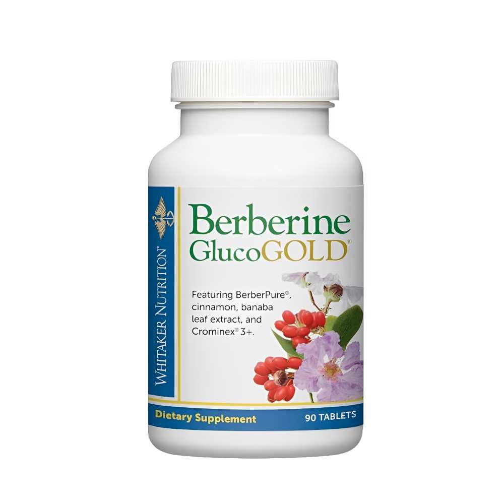Whitaker Nutrition Berberine Gluco Gold – with Berber Pure, Cinnamon &amp; Banaba Leaf – 90 Tablets