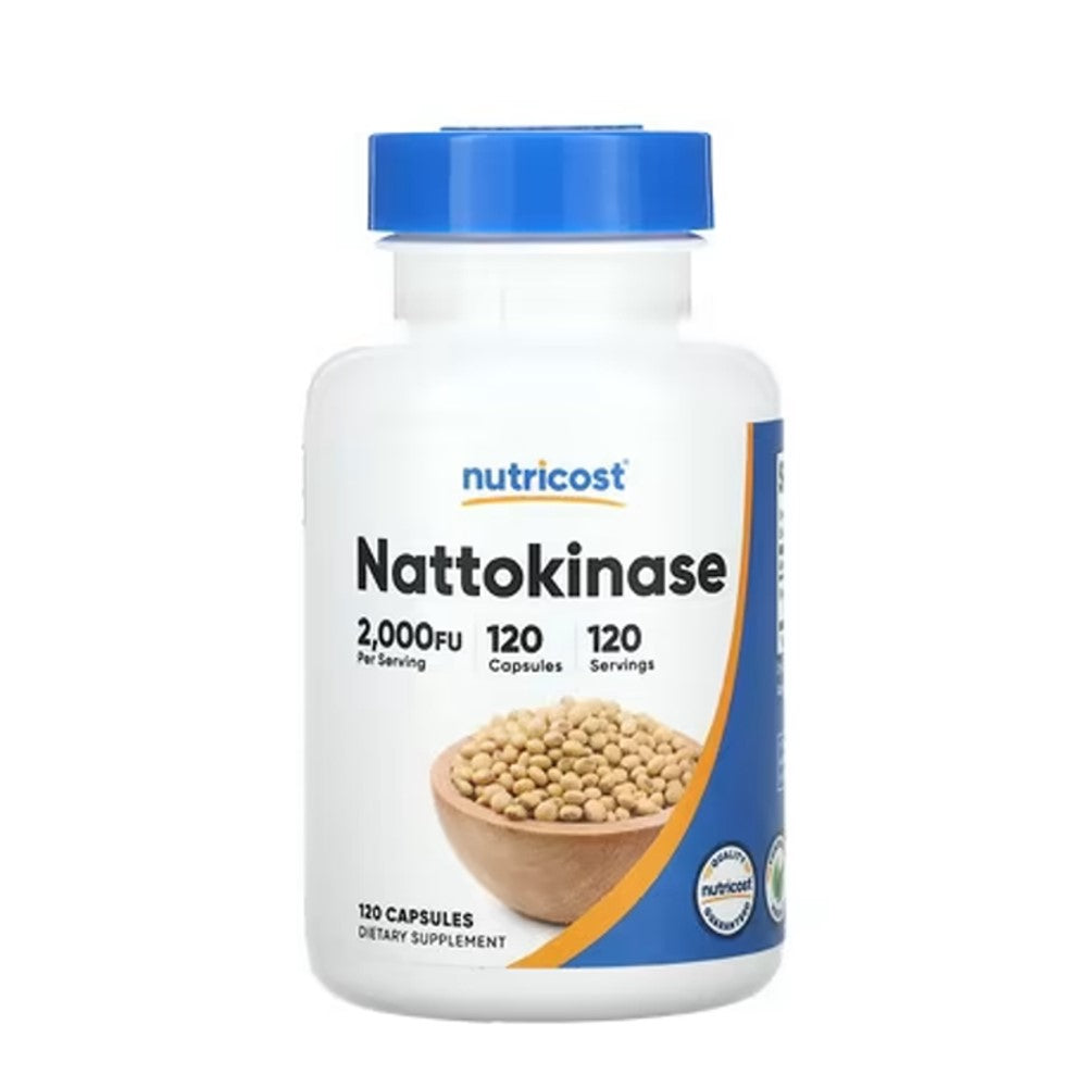 Nutricost Nattokinase 2,000 FU – Natural, High Potency Cardiovascular &amp; Circulatory Support 120 Capsules | 120 Servings | Dietary Supplement