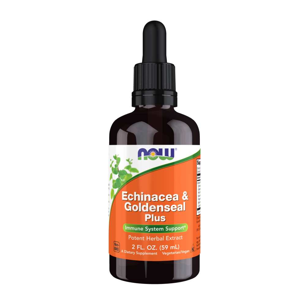 Now Foods Echinacea &amp; Goldenseal – Dual-Action Immune Support Extract | 2 Fl Oz (59 M L)