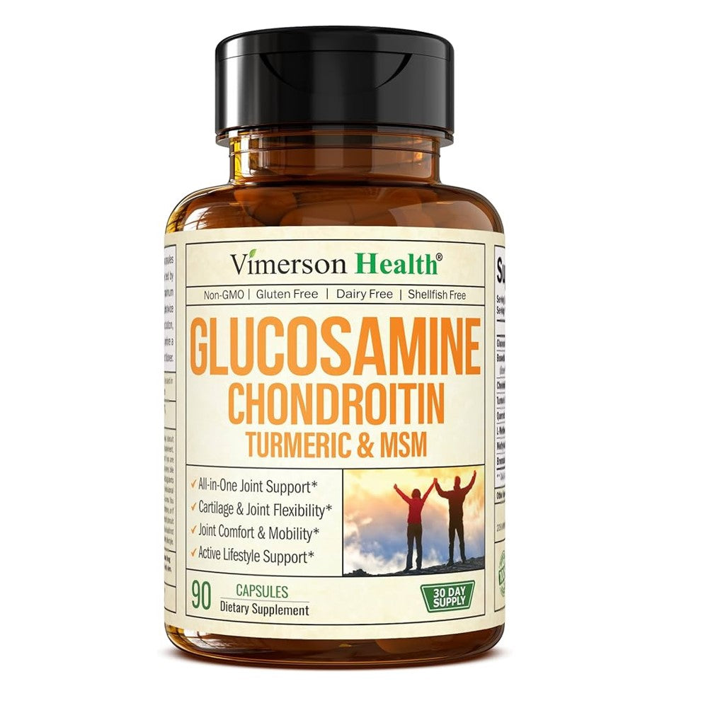 Vímerson Health Glucosamine Chondroitin Turmeric &amp; MSM – All-in-One Joint Support for Cartilage, Flexibility, Comfort &amp; Mobility | 60 Capsules | Non-GMO, Gluten-Free, Dairy-Free