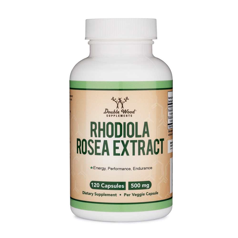 Double Wood Rhodiola Rosea Extract 500 Mg – 120 Veggie Capsules – Energy &amp; Endurance