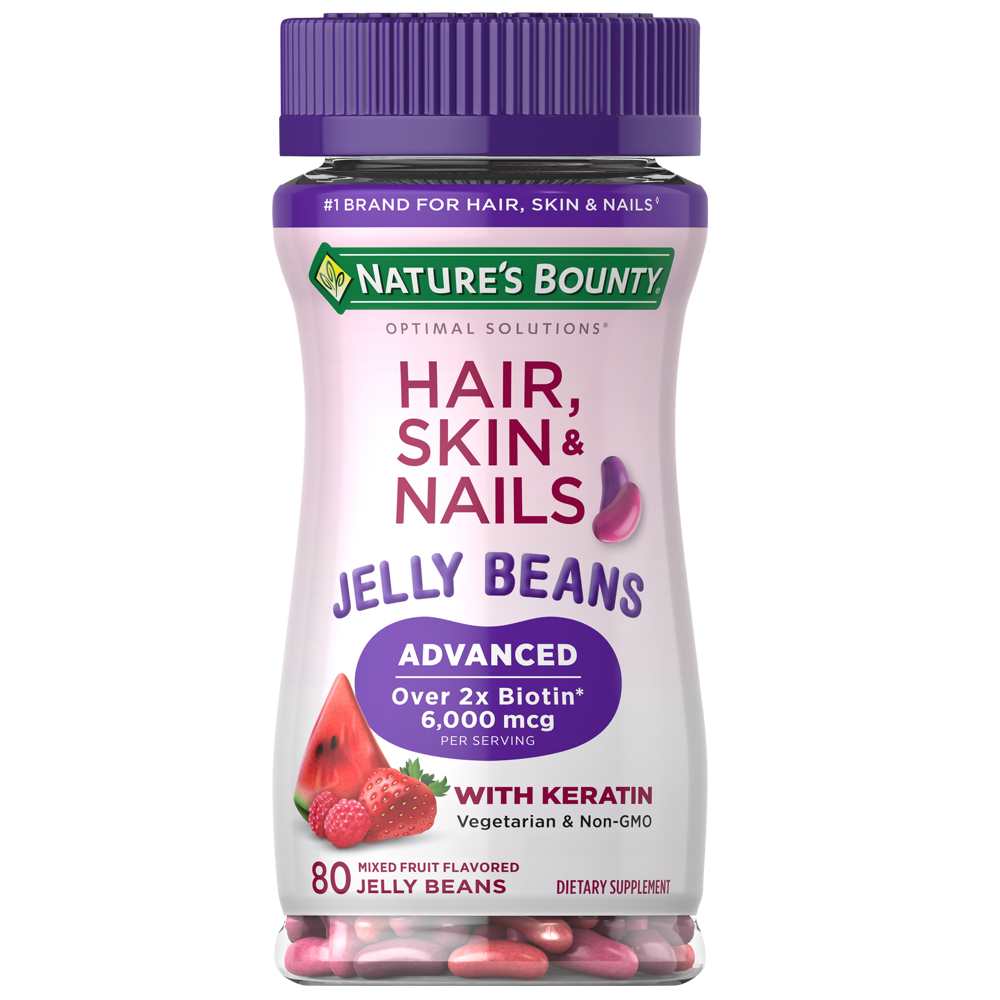 Nature's Bounty Advanced Hair, Skin &amp; Nails 6,000 Mcg of Biotin, 80 Jelly Beans