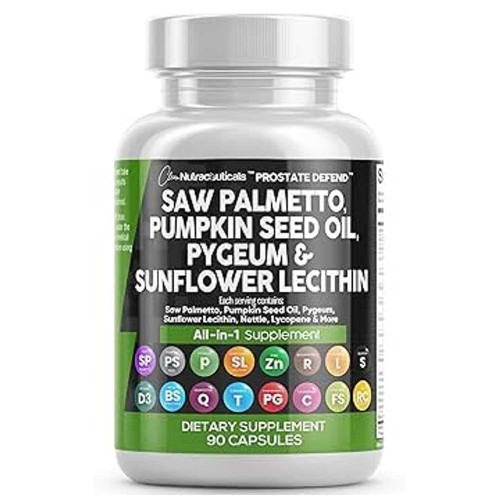 Saw Palmetto, Pumpkin Seed Oil &amp; Nettle – Prostate &amp; Urinary Health, 90 Capsules (clean Nutraceuticals)