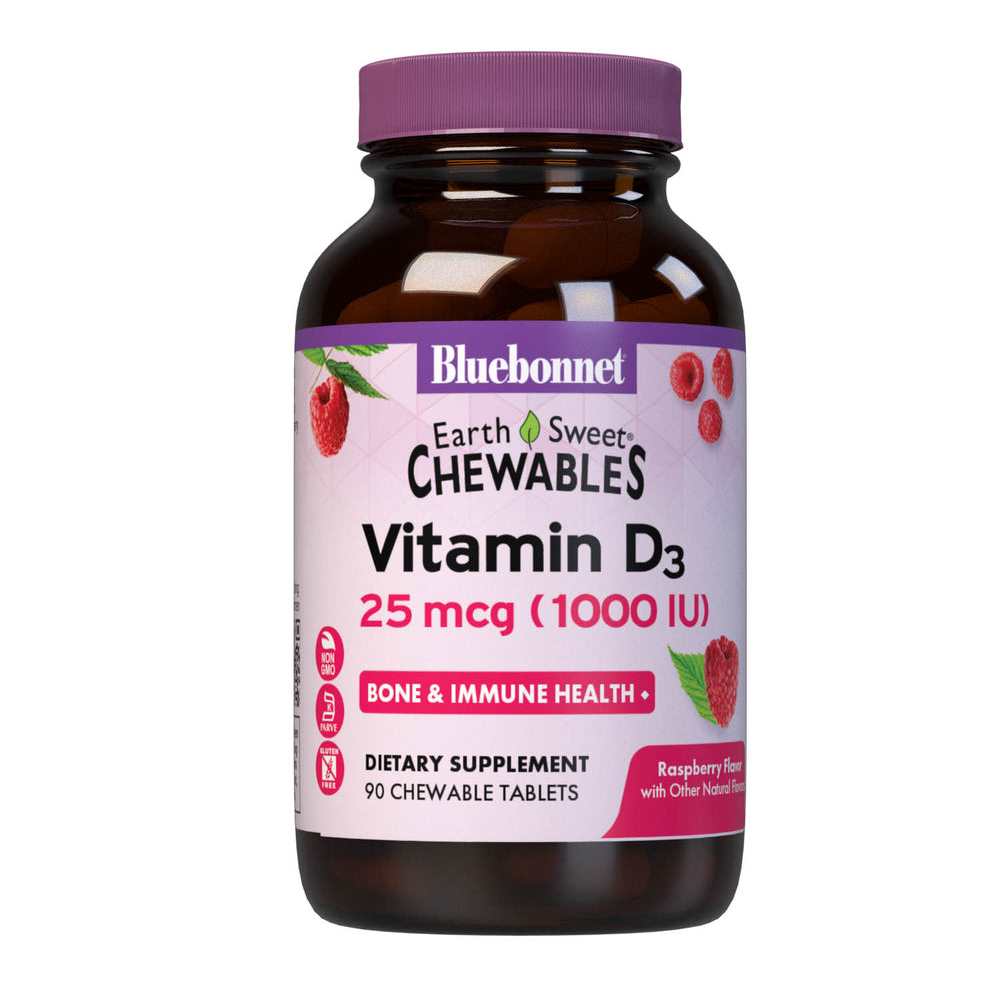 Bluebonnet Nutrition Earthsweet Chewables Vitamin D3 1000 Iu 90 Tabs