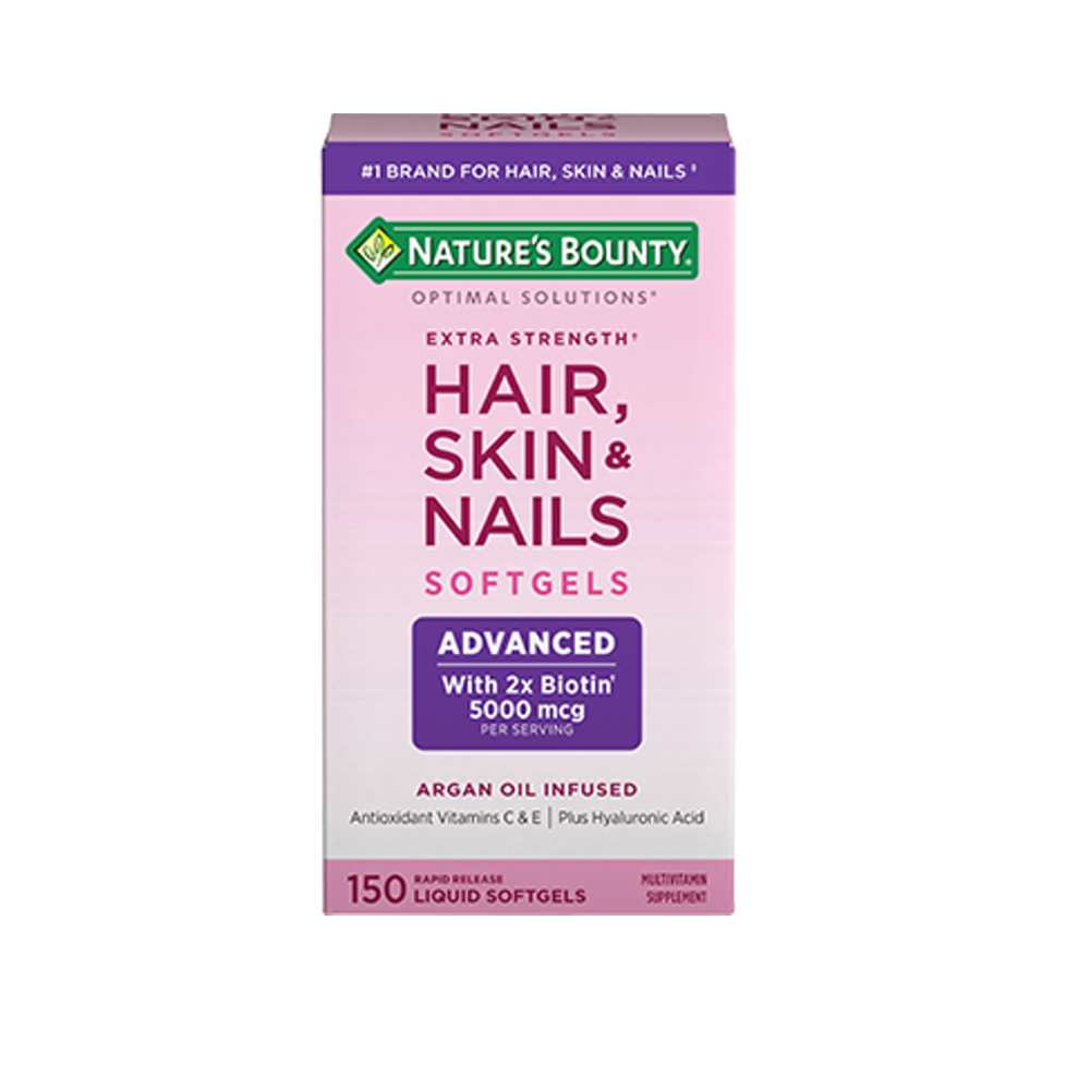 Nature's Bounty Extra Strength Hair, Skin &amp; Nails 5,000 Mcg of Biotin, 150 Softgels