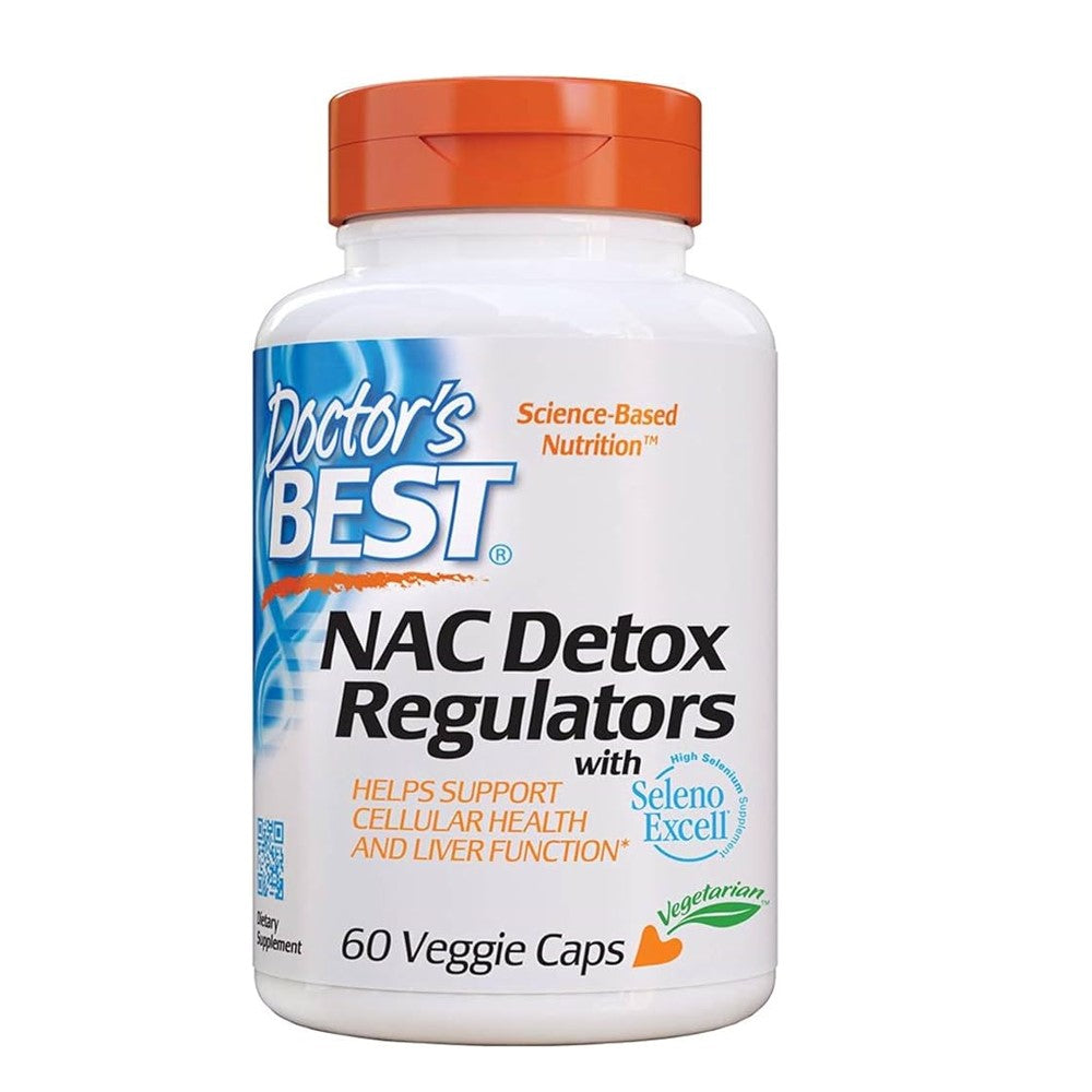 Doctor's Best NAC Detox Regulators – Cellular Health &amp; Liver Support | With SelenoExcell, 60 Vegetarian Capsules