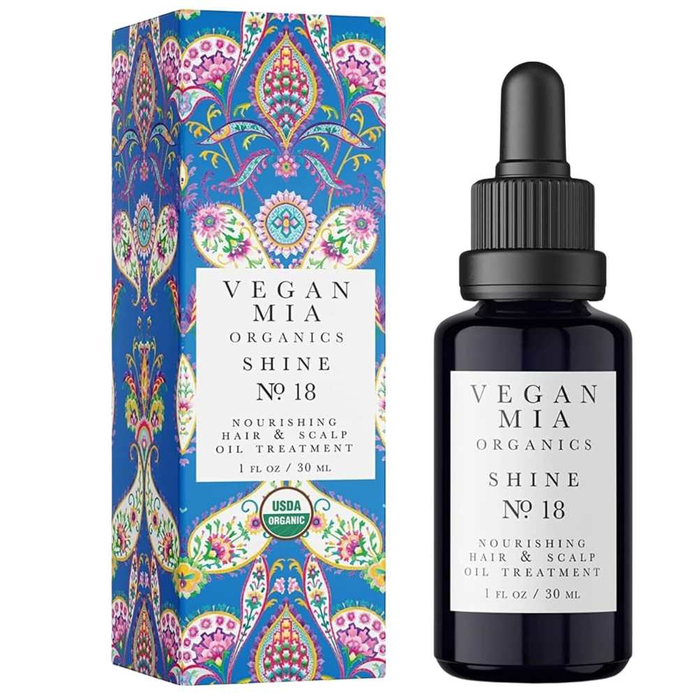 Mia Organics Vegan Shine No. 18 Nourishing Hair &amp; Scalp Oil Treatment - 1 Fl Oz (30ml)
