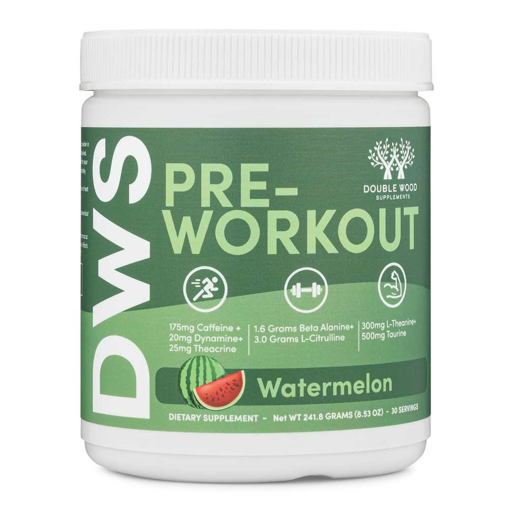 Double Wood Dws Pre-Workout – Energy, Focus &amp; Pump Formula with Caffeine, Dynamine &amp; Citrulline | Watermelon | 241.8g