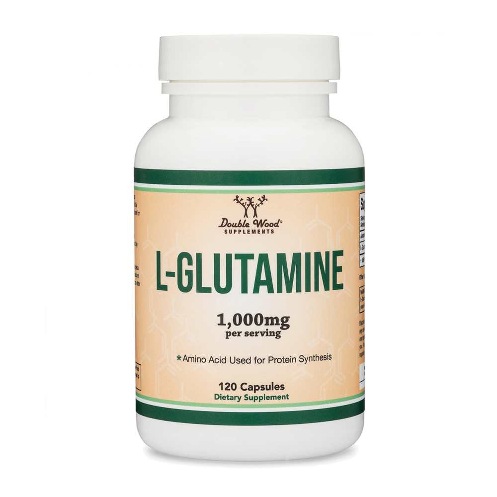 Double Wood L-Glutamine – 1000mg Muscle Recovery &amp; Protein Support | 120 Capsules
