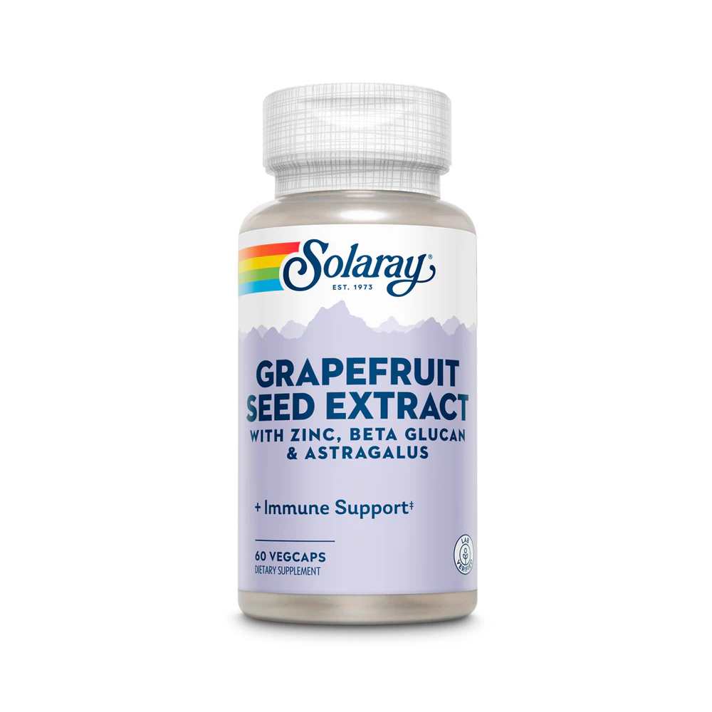 Solaray Grapefruit Seed Extract with Zinc, Betaglucan &amp; Astragalus 60 Caps