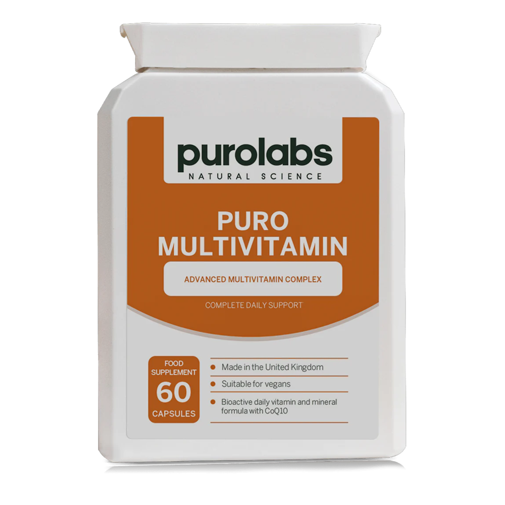 Purolabs Puro Multivitamin - Advanced Daily Vitamin Complex with CoQ10 (60 Capsules) | Vegan &amp; UK-Made