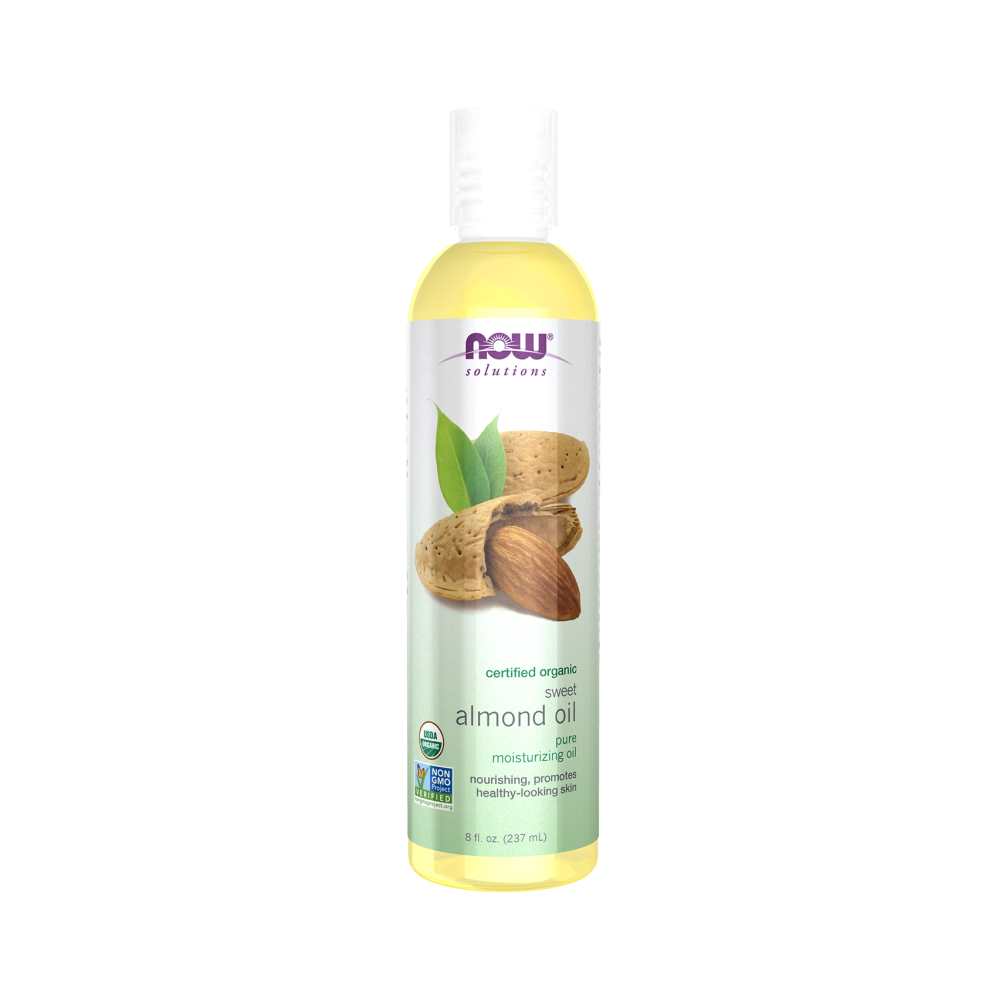 Now Foods Sweet Almond Oil – 100% Pure &amp; Certified Organic – Nourishing Skin &amp; Hair Oil – 237 M L