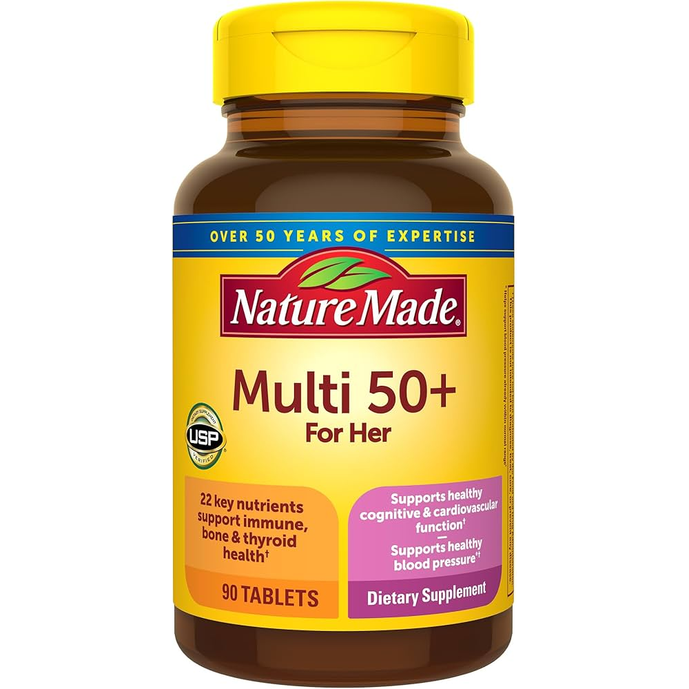 Nature Made Multi 50+ For Her - 90 Tablets | Immune, Bone &amp; Thyroid Support