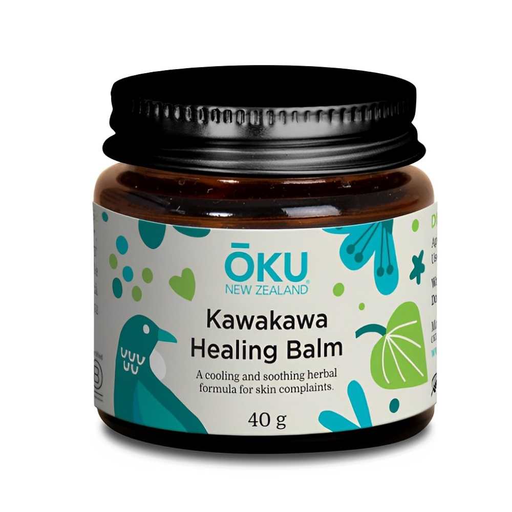 Ōku New Zealand Kawakawa Healing Balm – Cooling &amp; Soothing Herbal Formula for Skin Complaints 40g