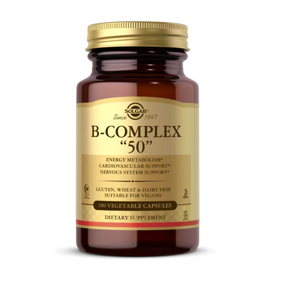 Solgar B-Complex "50" – Energy, Cardiovascular &amp; Nervous System Support | 100 Vegan Capsules