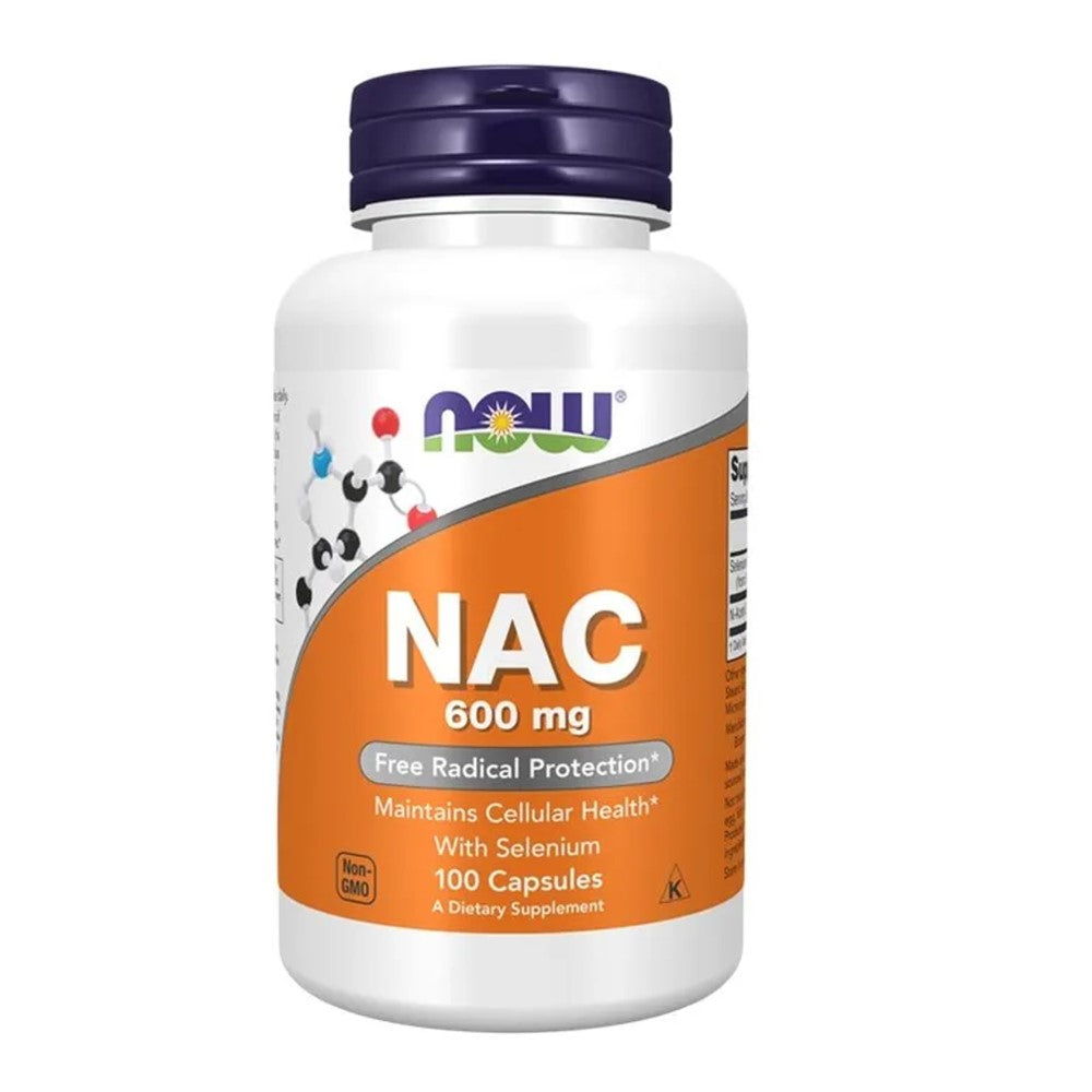 NOW Foods NAC 600mg – Free Radical Protection &amp; Cellular Health | With Selenium &amp; Molybdenum | 100 Veg Capsules