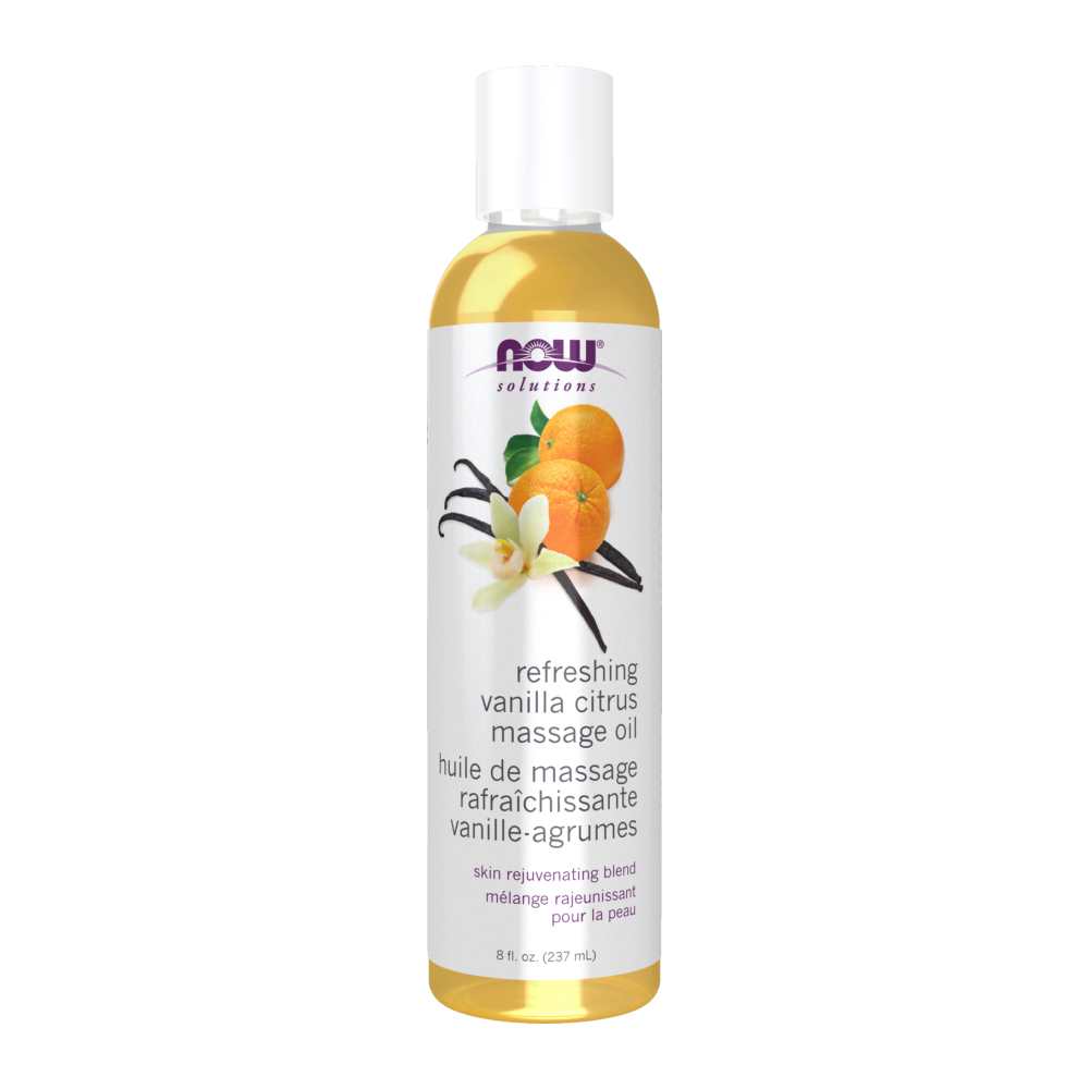 Now Foods Refreshing Massage Oil – Vanilla Citrus Aromatherapy Blend – Body &amp; Massage Oil – 237 M L