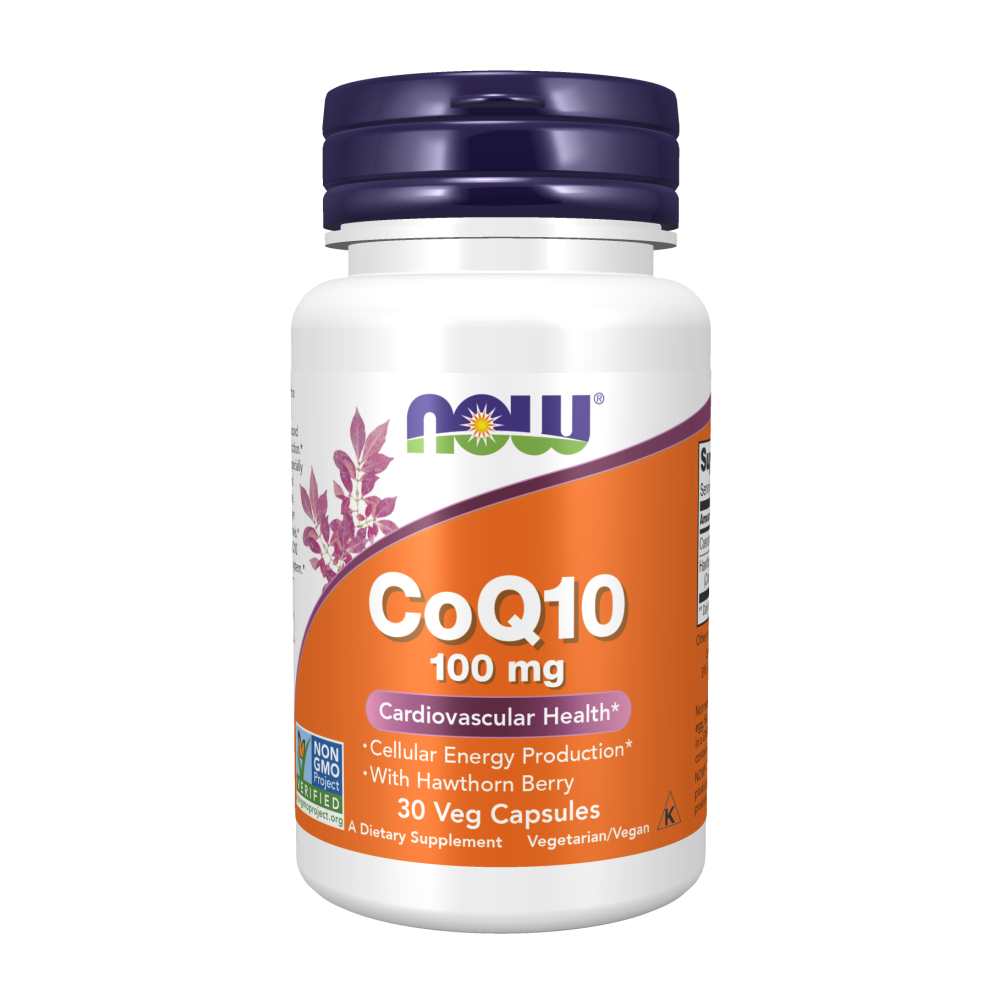 Now Foods Co Q10 100 Mg with Hawthorn Berry – Cardiovascular Support &amp; Cellular Energy – 30 Veg Capsules