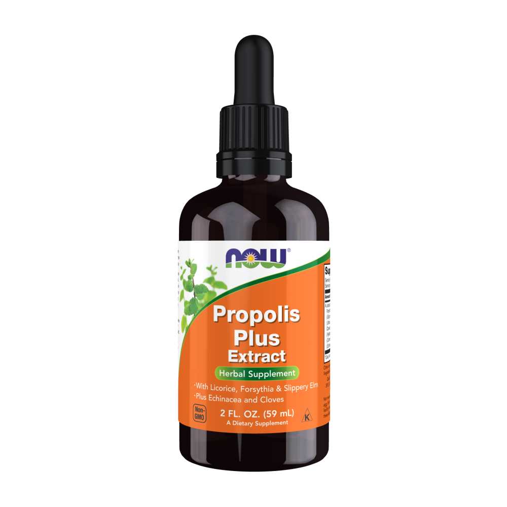 Now Foods Propolis Plus Extract – Herbal Immune Support with Licorice, Forsythia, Echinacea &amp; Cloves – 2 Fl Oz (59 M L)