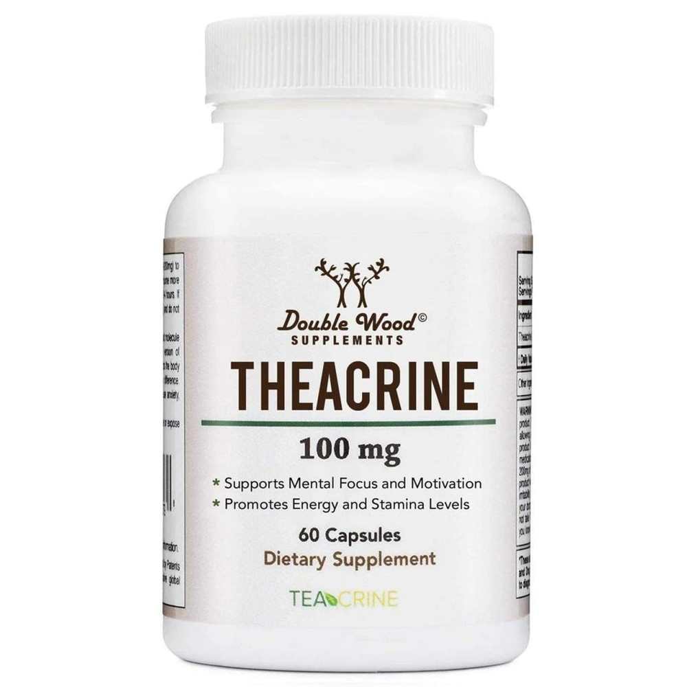 Double Wood® Theacrine – 100mg Mental Focus &amp; Stamina Support | 60 Capsules
