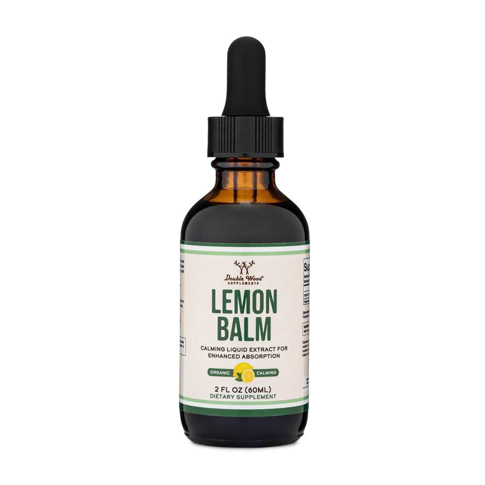 Double Wood Lemon Balm Liquid – 2 Fl Oz Calming Herbal Extract for Relaxation &amp; Mood Support