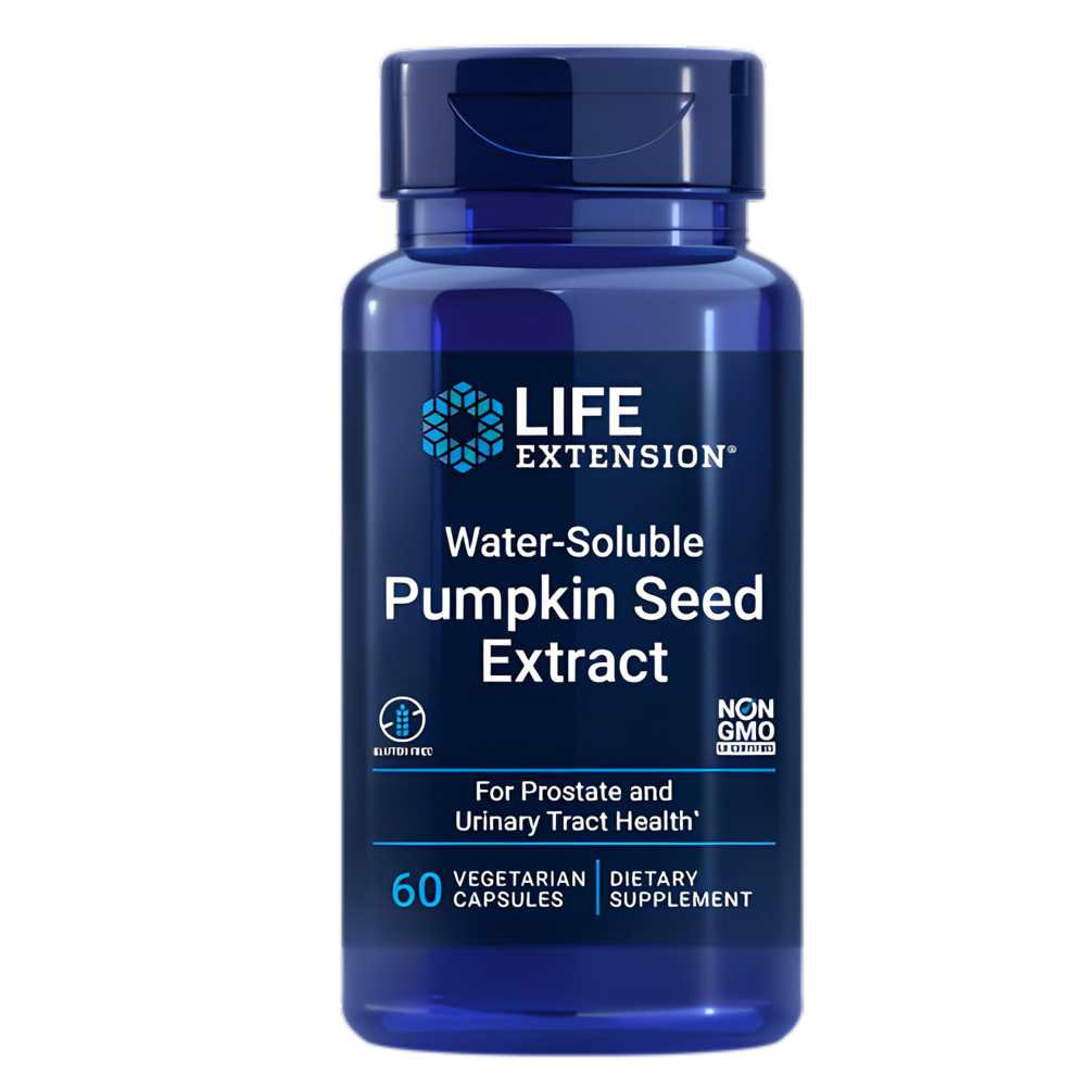 Life Extension Water-Soluble Pumpkin Seed Extract, Non-GMO, Prostate &amp; Urinary Tract Health, 60 Vegetarian Capsules