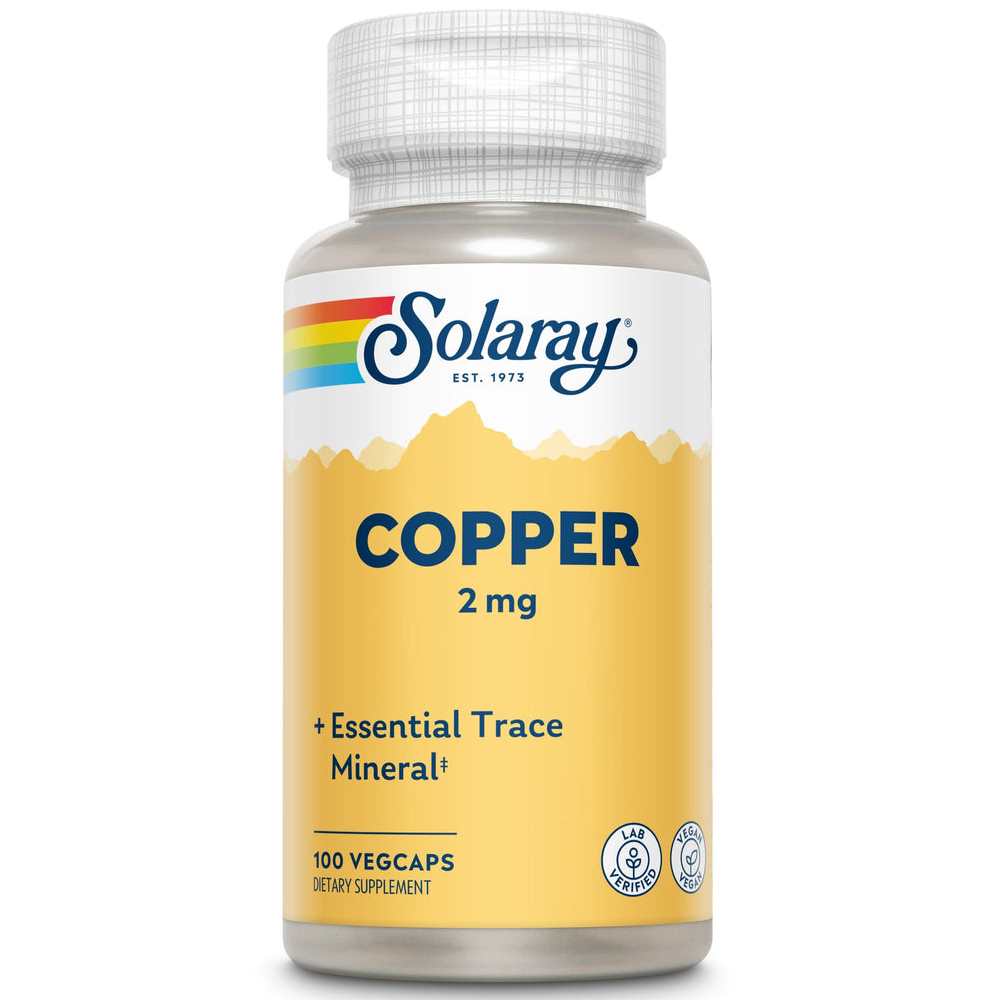 Solaray Copper 2mg 100 Caps