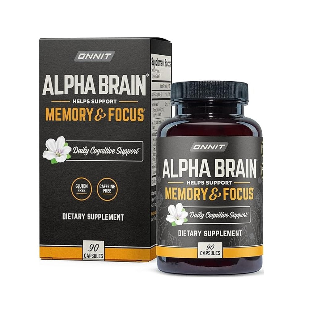 Onnit Alpha Brain Nootropics by Joe Rogan - Vegan Capsules for Memory &amp; Focus Support (90 Count